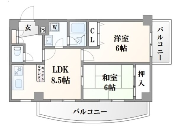 コンフォート武蔵浦和の物件間取画像